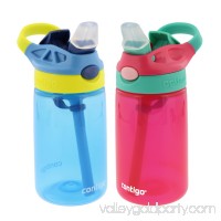 Contigo Kids Autospout Gizmo Water Bottle, 14oz (Persian Green/Chartreuse) - 2 Pack   